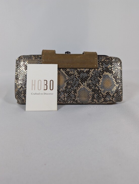HOBO Handbags - Hobo The Original, Snakeskin-Embossed Leather Kiss-Lock Wristlet Clutch